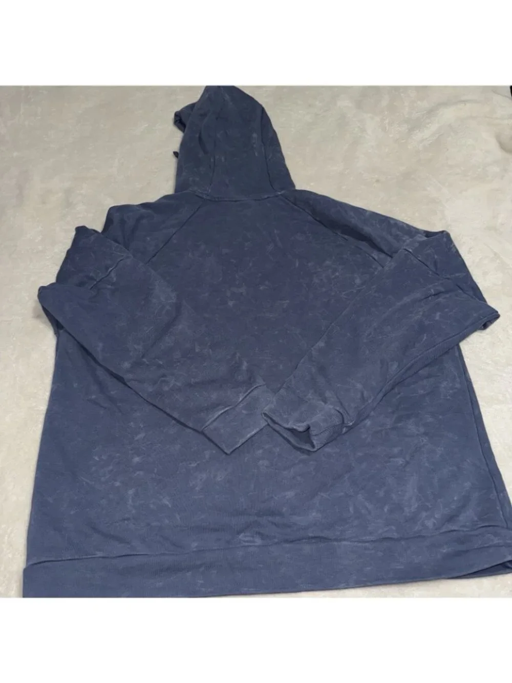 Nike Men's Dri-FIT Fleece Hoodie Vintage Looking Flame Swoosh Blue Size XLarge